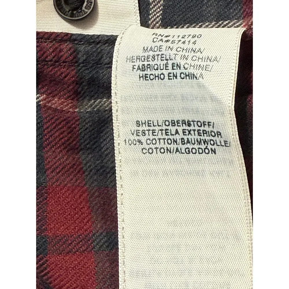 Men's True Religion Flannel Plaid Button Up Western Shirt, Size L